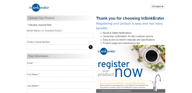 Register-Your-Product-InSinkErator-Emerson