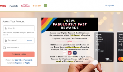 tjmaxx credit card login