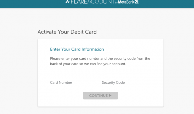ace flare bank card activate