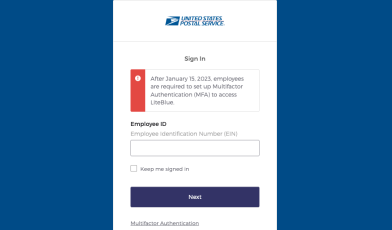 USPS Liteblue Login Page